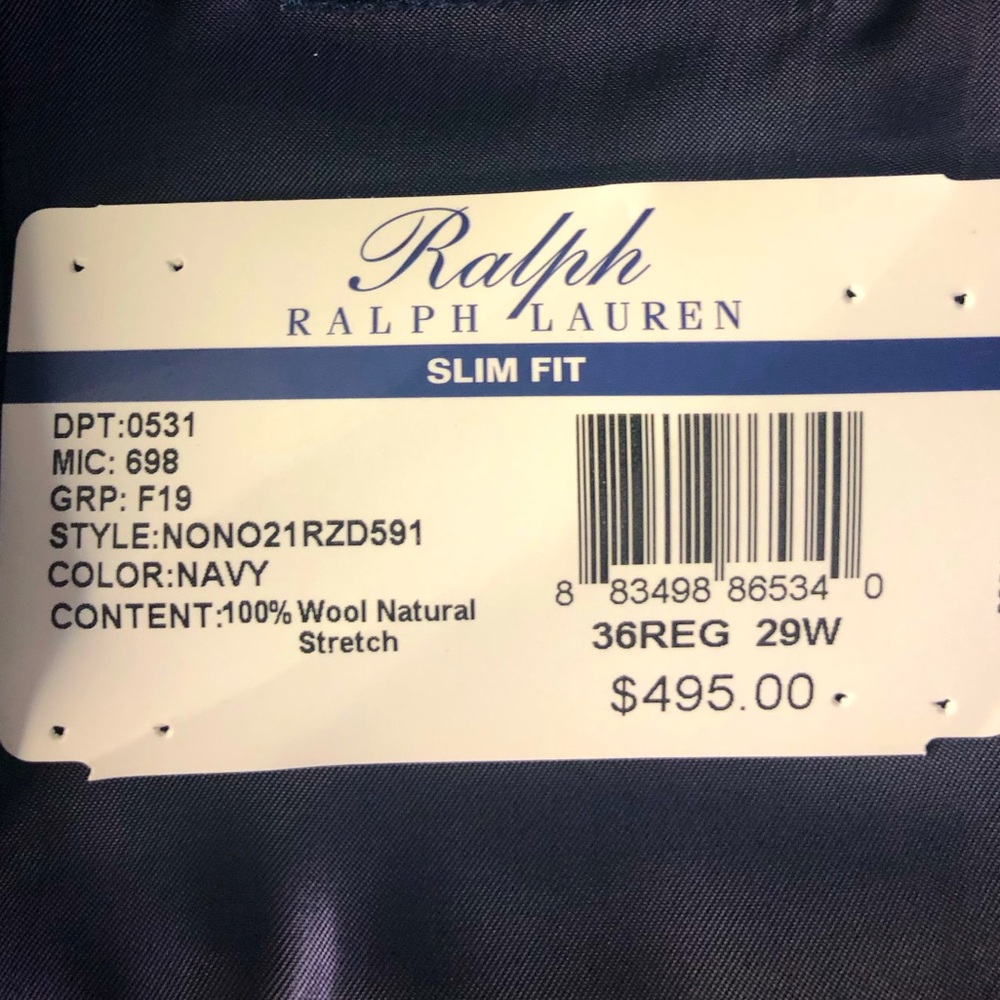 Men’s Ralph (Ralph Lauren) Navy Suit Jacket - Picture 4 of 7